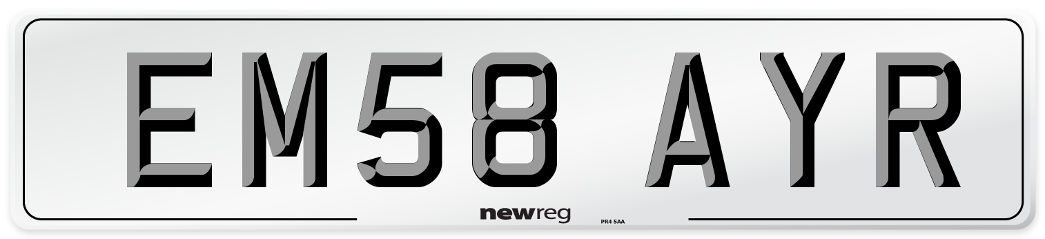 EM58 AYR Number Plate from New Reg
